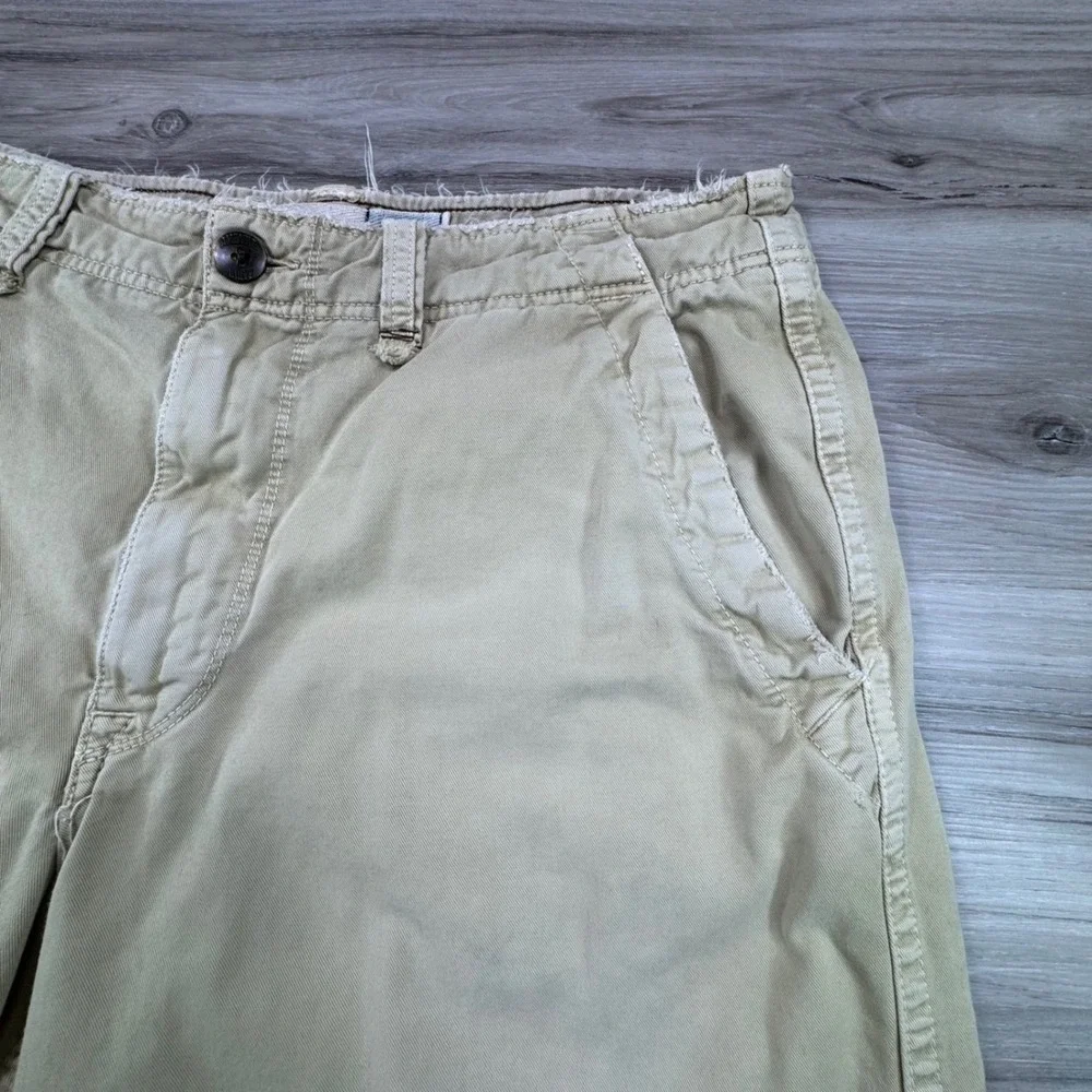 Vtg Y2K American Eagle Khaki Utility Shorts Mens 33 Distressed Raw Hem‎ Gropcore